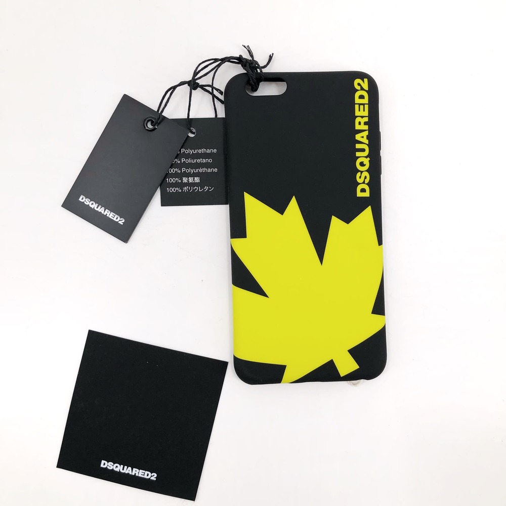 DSQUARED 2 iPhone 6 Plus / 6s Phone Case Black Yellow Maple Leaf NIB